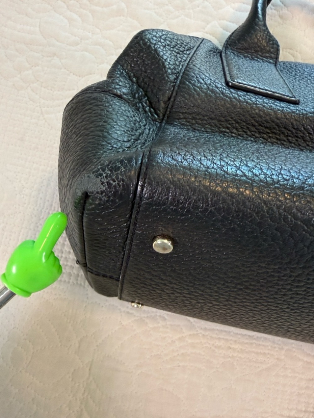 kate spade Southport Sloan Black Pebbled Leather Satchel - Picture 9 of 14